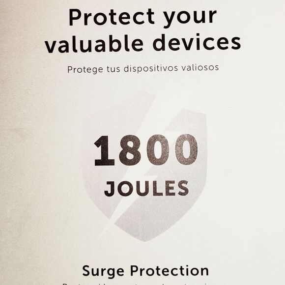 New Globe Electric 4' 6 Outlet Extension Cord White 2 USB Surge Protector - Picture 5 of 10